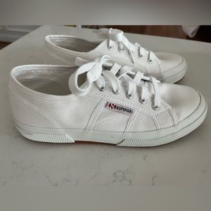 Superga white sneakers, size 7